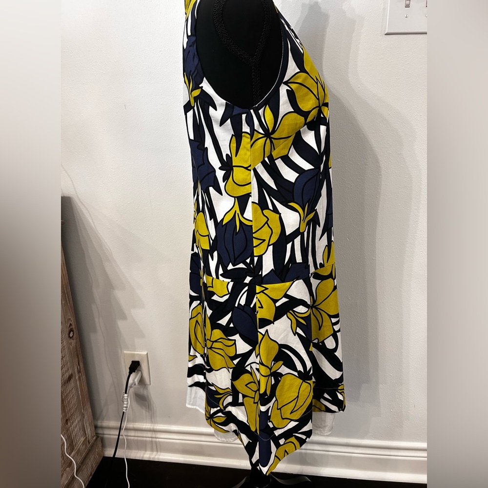 Beatrice .b Cotton-lined Blue and Yellow Floral
Sleeveless Dress-Sz 4 - Picture 6 of 13